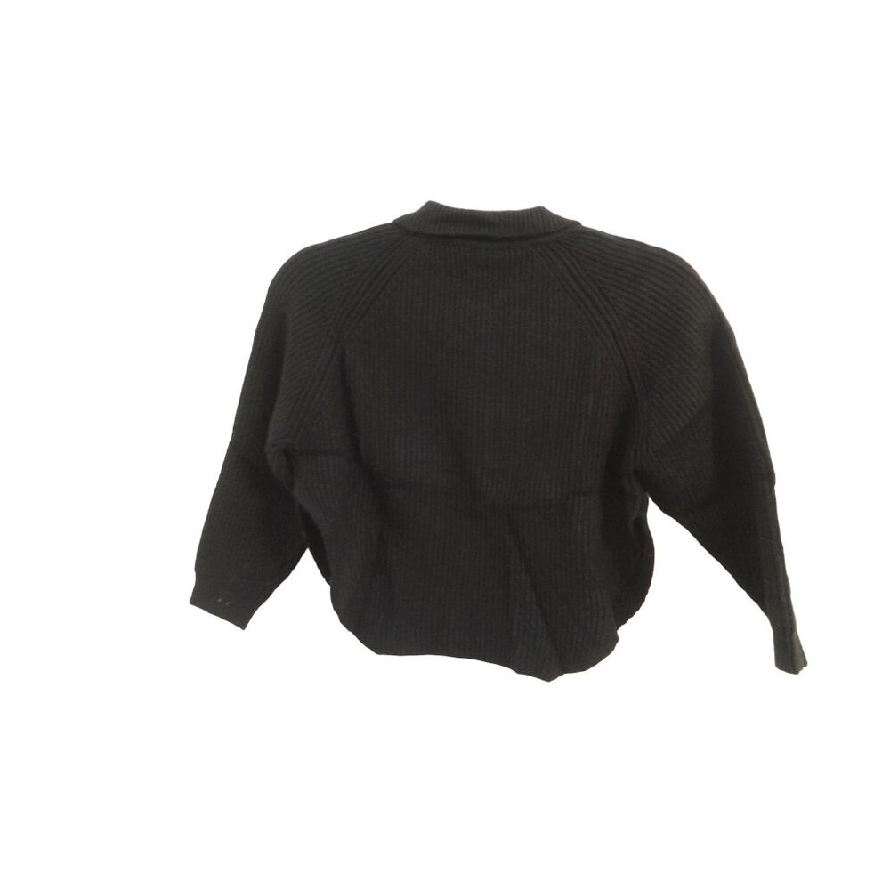 Meikulo Boy's Cardigan Sweater Black Split Sides Size 4-6 - Picture 2 of 4
